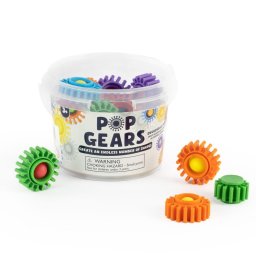 Set creativ Pop Gears cu rotite interconectabile, joc educativ 3 ani+