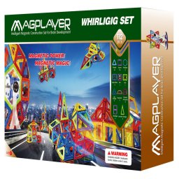 Joc de constructie magnetic MAGPLAYER cu 112 piese pentru modele 2D si 3D