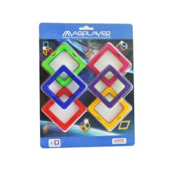 Joc de constructie magnetic MAGPLAYER cu 6 piese colorate, 3+ ani