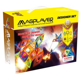 Set de constructie magnetic 3D MAGPLAYER, 83 piese pentru copii 3+ ani