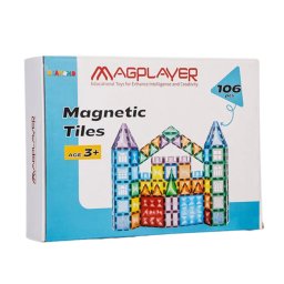 Set de constructie magnetic 3D pentru copii, 106 piese, MAGPLAYER