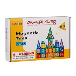 Set de constructie magnetic 3D pentru copii, 50 piese MAGPLAYER
