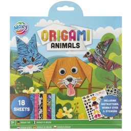 Set origami cu animalute pentru copii 7+ cu 18 coli si accesorii