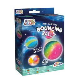 Set creativ pentru copii - Mingiute saltarete colorate, 3 culori neon