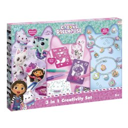 Set creativ 3 in 1 Gabby's Dollhouse cu bratari si pictura cu diamante