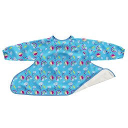 Baveta impermeabila cu maneci lungi pentru bebe, model Norisori pufosi