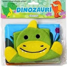 Carte de baie pentru bebelusi Citim in cadita! Dinozauri cu manusa