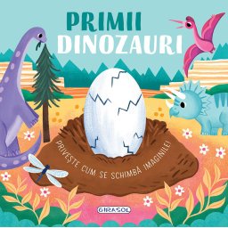 Primii dinozauri - carte interactiva cu imagini în miscare pentru copii 3+