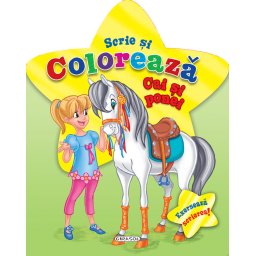 Carte de colorat si scriere cu cai si ponei pentru copii 4+