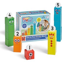 Cuburi din lemn Numberblocks 1-5 pentru invatarea numerelor