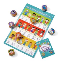 Joc educativ din lemn cu zaruri pentru emotii si comunicare copii 5+