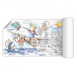 Poster de colorat cu pirati pentru copii, 70 x 16 cm, Dodo