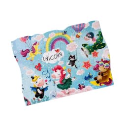 Puzzle cu unicorni pentru copii, 30 piese mari din carton gros, Dodo