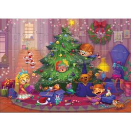 Puzzle de Craciun pentru copii, Pregatiri de Craciun, 60 piese mari