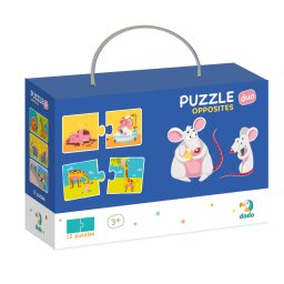 Puzzle educativ Duo cu notiuni opuse pentru copii 3+ - 12 seturi