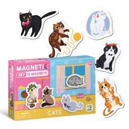 Set magnetic cu pisicute Dodo, 15 magneti educativi pentru copii 3+