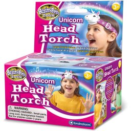 Lanterna frontala Unicorn pentru copii, cu lumina si sunet