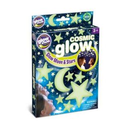 Set fosforescent cu luna si stele autoadezive pentru camera copiilor