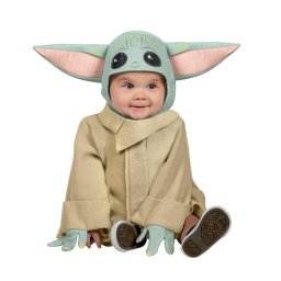 Costum de carnaval Baby Yoda pentru copii 2-3 ani, moale si confortabil