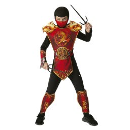 Costum de carnaval Ninja Tigru pentru copii, cu masca si armura decorativa