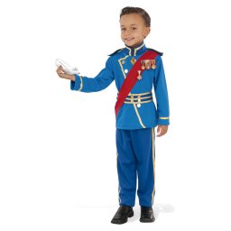 Costum de carnaval print pentru copii, albastru regal, cu tunica si pantaloni