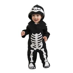 Costum de carnaval pentru bebelusi Schelet haios cu gluga, 6-12 luni