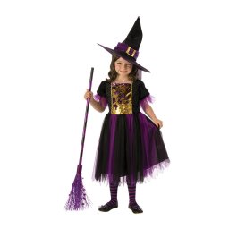 Costum de carnaval Vrajitoare magica pentru copii, cu rochie si palarie