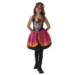 Costum de carnaval Zana Schelet pentru copii, cu bentita florala inclusa