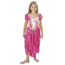 Costum de carnaval Barbie pentru fete, rochita satin reciclabil roz