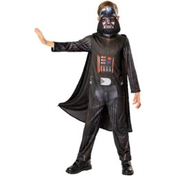 Costum Darth Vader pentru copii cu masca si pelerina, Green Collection