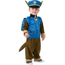 Costum de carnaval Paw Patrol Chase pentru copii, cu salopeta si accesorii