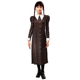 Costum Wednesday Addams pentru copii, model licentiat pentru carnaval