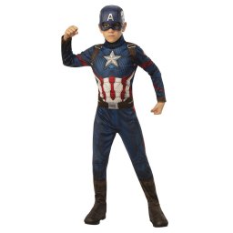 Costum Captain America pentru copii, licentiat Marvel Endgame, cu masca