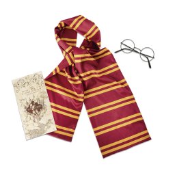 Set accesorii Harry Potter cu esarfa, ochelari si harta licentiata