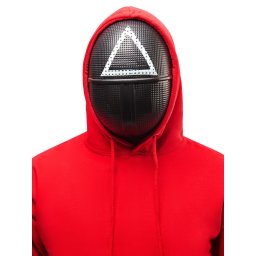 Masca Squid Game Gardian cu simbol triunghi pentru petreceri si Halloween