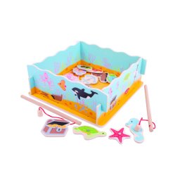 Joc magnetic de pescuit din lemn pentru copii, Hai sa pescuim