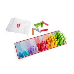 Set de betisoare din lemn pentru numarat Curcubeu, 55 piese