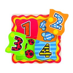 Puzzle din lemn cu numere pentru bebelusi, 4 piese, BigJigs