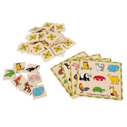 Joc de memorie Loto din lemn cu animale pentru copii 3 ani+