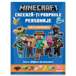 Carte cu autocolante Minecraft: Creeaza-ti propriile personaje, 8+ ani