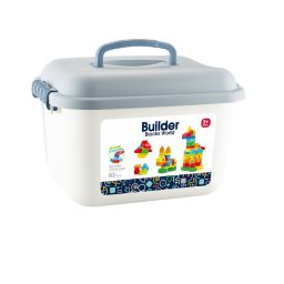 Set de constructie animalute cu 62 piese în cutie cu maner