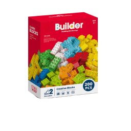 Set cuburi de construit colorate pentru copii, 200 piese