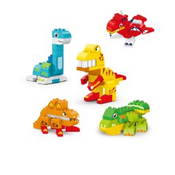 Joc de constructie STEAM cu dinozauri, 135 piese, pentru copii 3+