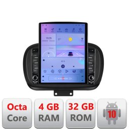 Navigatie Fiat 500X 2015+ Tesla 9.7 inch Android GPS 4G WiFi 4GB RAM 32GB