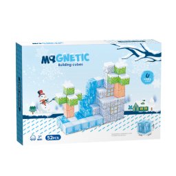 Cuburi magnetice de iarna pentru constructii creative, 52 piese, 2.5 cm