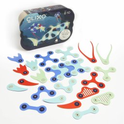 Joc magnetic de construit Clixo Animalute marine, 24 piese flexibile