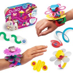 Joc magnetic de construit Clixo Bijuterii colorate, 28 piese
