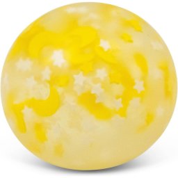Minge antistres fosforescenta Luna cu stele, moale si elastica, 6 cm