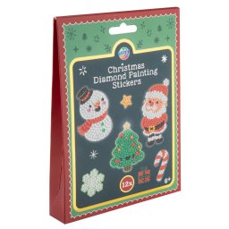 Set pictura cu diamante pentru abtibilduri de Craciun, 12 piese, 6+