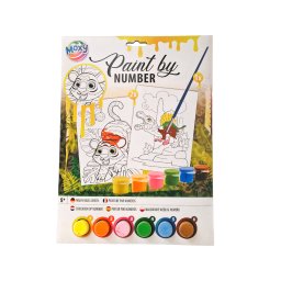 Set pictura pe numere pentru copii cu tigru si dinozaur, 2 planse, 5+